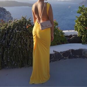 jluxlabel Elegant Yellow Backless Dress